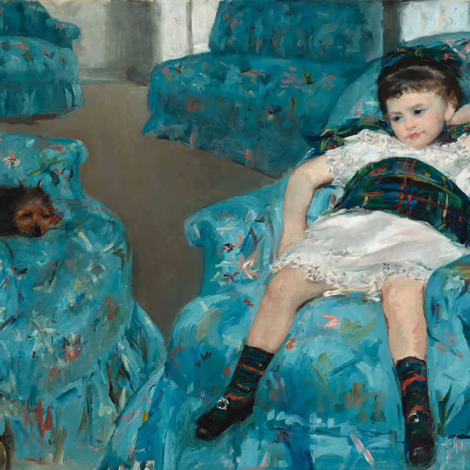 Little Girl in a Blue Armchair