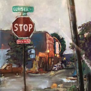 Early Evening Stop Sign in Pastel