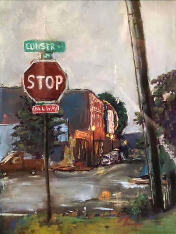 Early Evening Stop Sign in Pastel