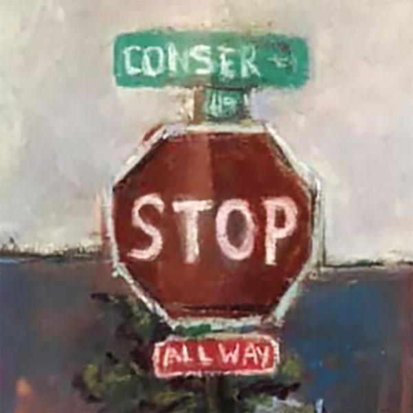 Close-up of Stop Sign on Early Evening Stop Sign in Pastel