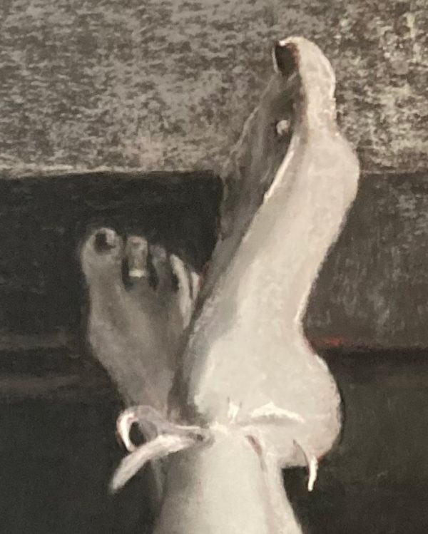 Detail of Feet in Pastel Painting