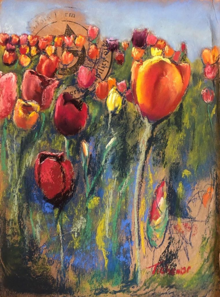 Painting of tulips from True Colors Farm